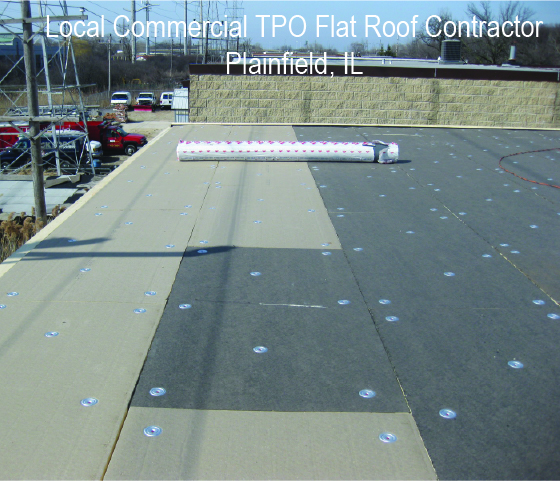 Local Commercial TPO Flat Roof- progress pic Plainfield